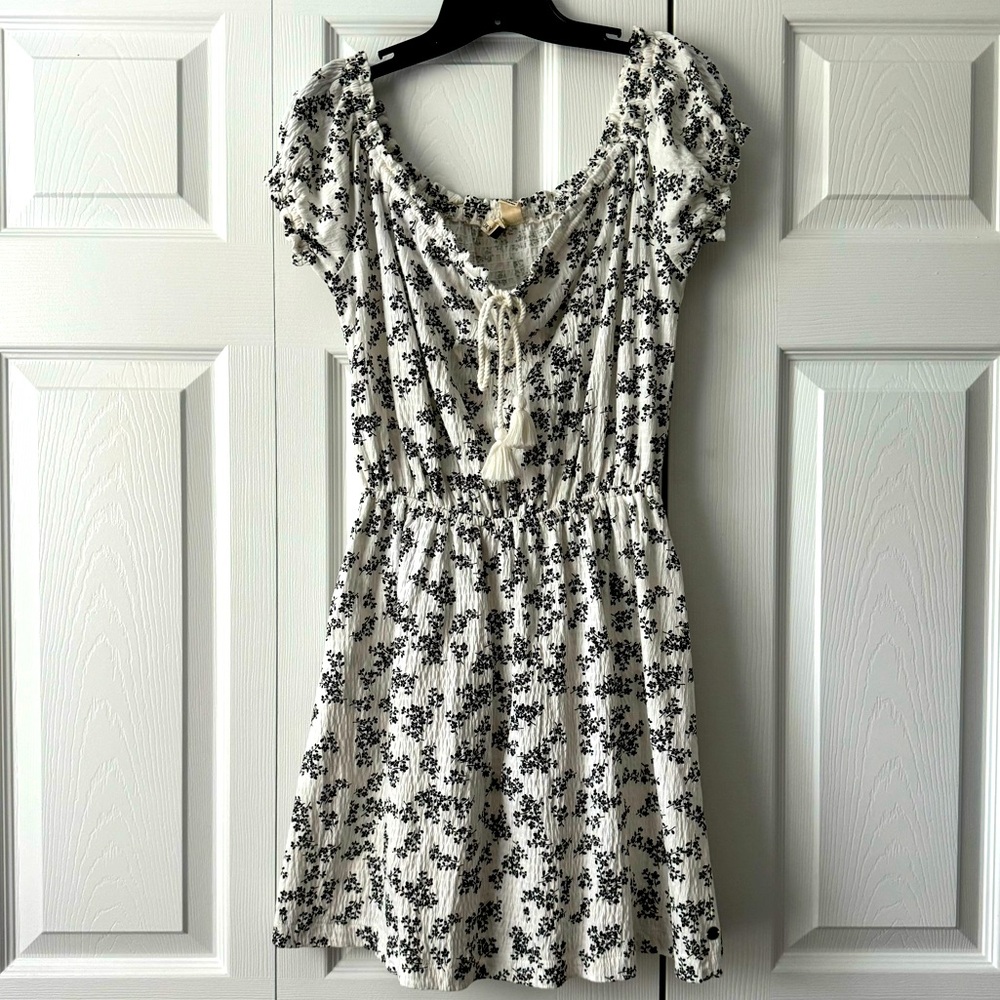 Roxy Black and White Floral Summer Dress